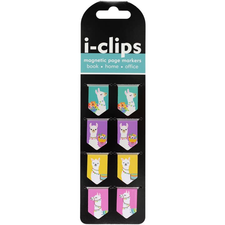 Peter Pauper Press - Vente Marque-page - Marqueurs de page magnétiques i-clips Llamas