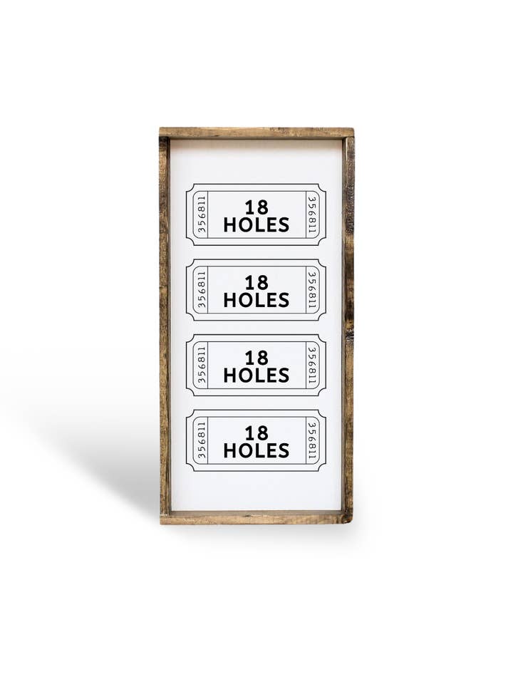 Golf-Tickets gerahmter Druck - Kunst mit Eintrittskarten für 18 Löcher für den Großhandel von Williamraedesigns