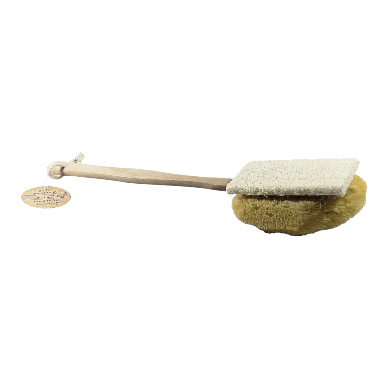 Sponges Direct - Wholesale Bath Pouf/Sponge - Double Sided - Natural Sea Sponge + Loofah Stick		
3