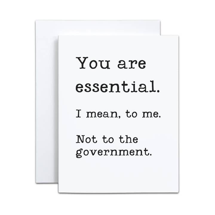 Tu es essentiel - Carte de voeux - 4 x 5,5 pour la vente par Federalisms