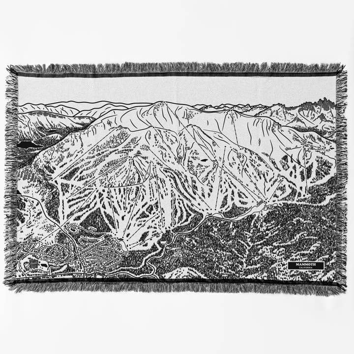 Mammoth, Kalifornien Ski Trail Karta Filt för wholesale av Benoit's Design Co.