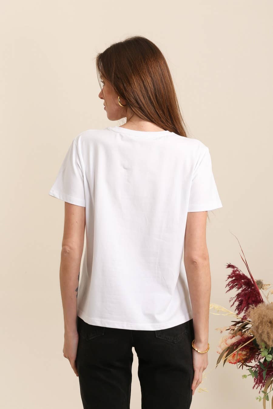 Attrait Paris - Vendita all'ingrosso Maglietta serigrafata - Donna - T-shirt in cotone con stampa grafica di pappagalli colorati3