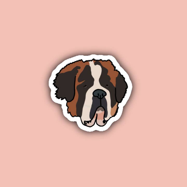 Delmarva Stickers - Wholesale Sticker - St. Bernard Face - 3" Waterproof Sticker0
