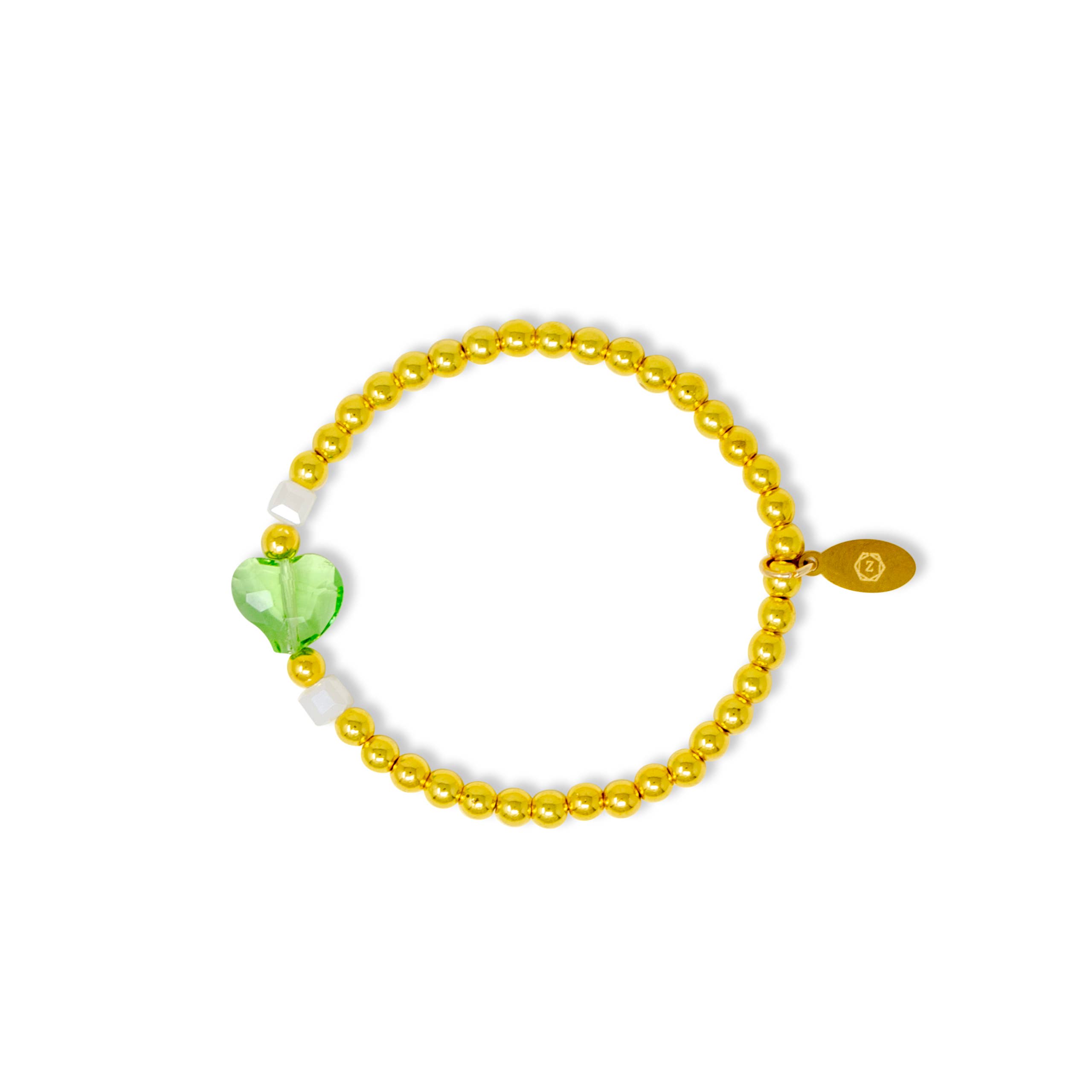 Tiny Treats and ZOMI GEMS - Wholesale Beaded Bracelet - Kids - Stretchy Gold Bead Heart Birthstone Bracelets for Kids19