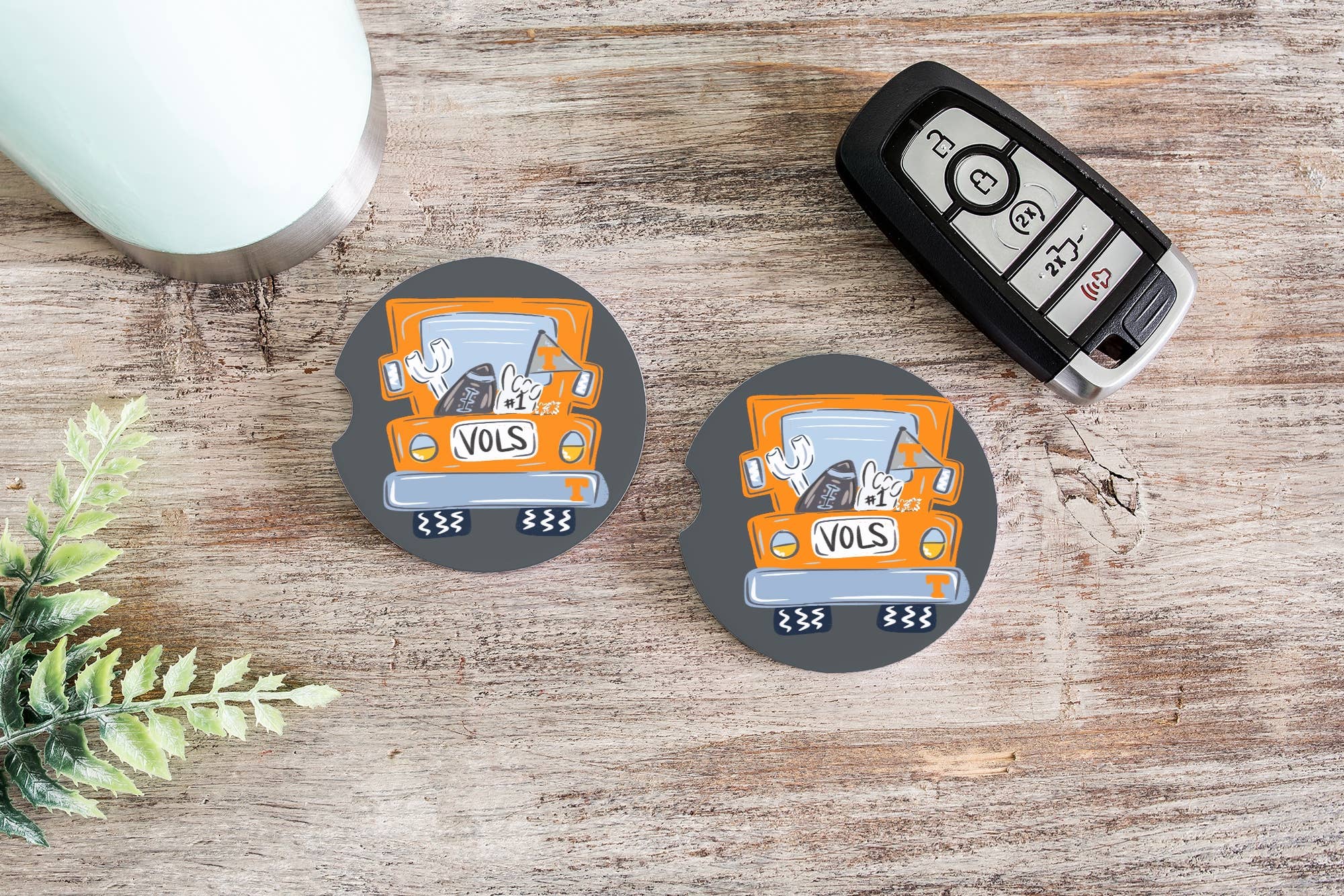 on the Bayou - Wholesale Car Coaster - Unisex - Volunteers inspired Tennessee football car coaster0