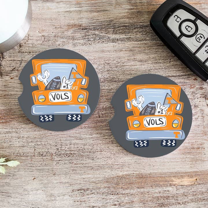 on the Bayou - Wholesale Car Coaster - Unisex - Volunteers inspired Tennessee football car coaster0