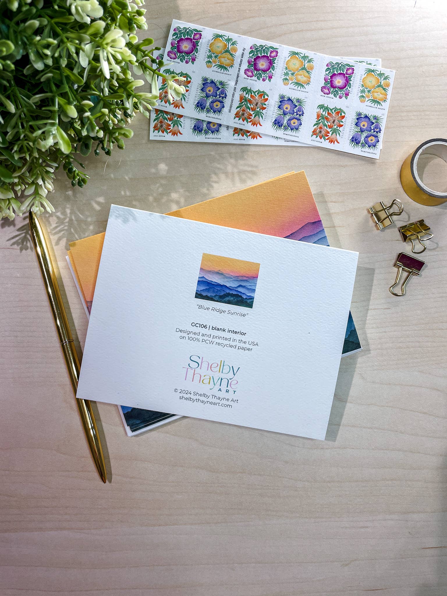 Shelby Thayne Art - Wholesale Everyday Greeting Card - Blue Ridge Mountain Sunrise - Greeting Card2