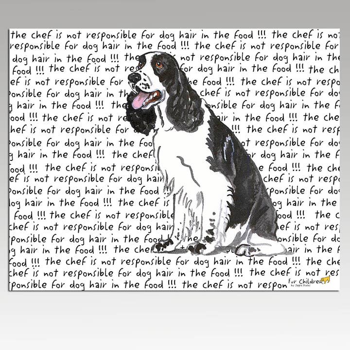Springer Spaniel Black N White Cutting Board for wholesale by Zeppa Studios
