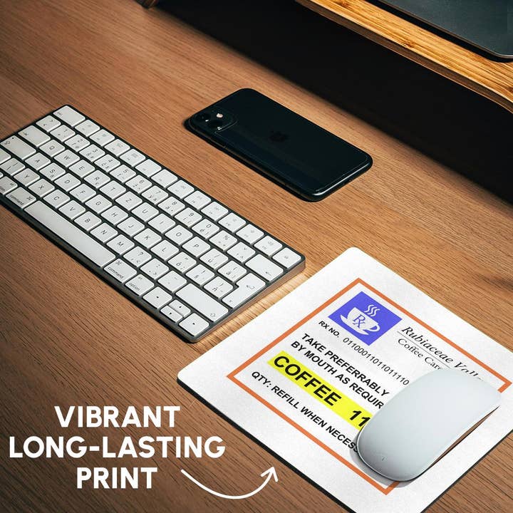 3dRose - Wholesale Mousepad/Trackpad - 3dRose, Funny Coffee Prescription. humorous prescribed caffeine. joke medicine, Mouse Pad5