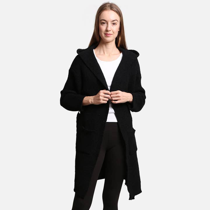 Fashion City - Wholesale Robe – Women's - Solid Color Soft Hooded Robe w Pocket10