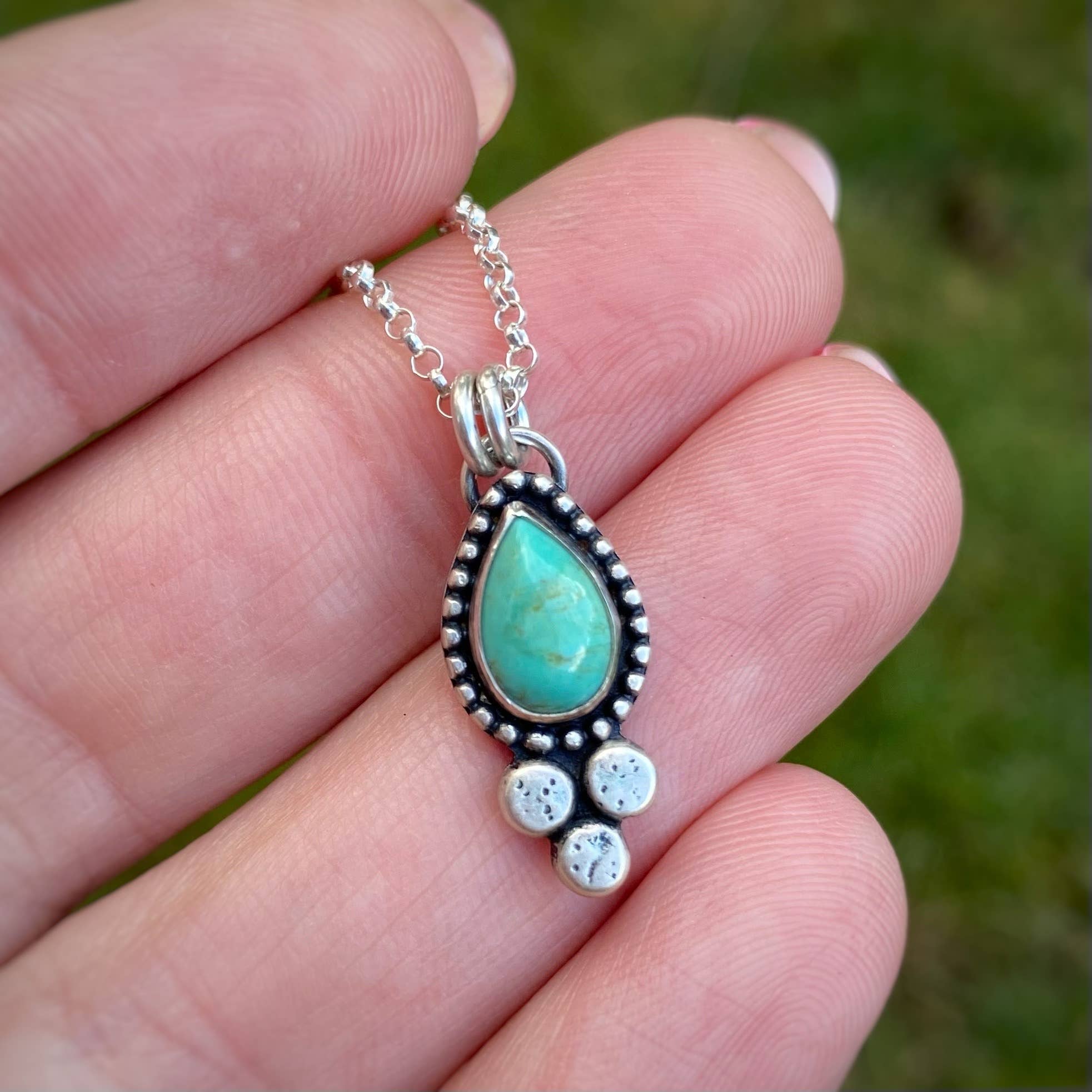 Blue and Blue - Wholesale Pendant/Charm Necklace - Pebble Necklace - Turquoise7