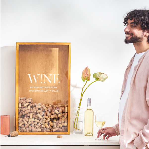 The Corkbox Company - Wholesale Wine Cork Holder - Bar Decor „Wine!” Wine Cork Storage, Wine Gift6