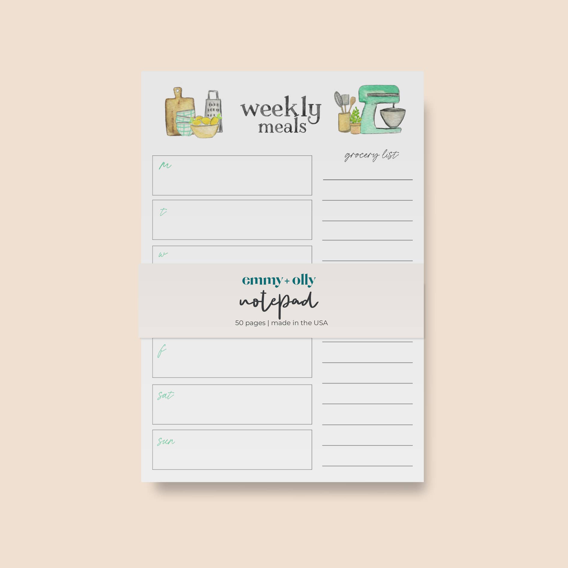 emmy+olly - Wholesale Notepad - Notepad - Organized Weekly Meals Plans1