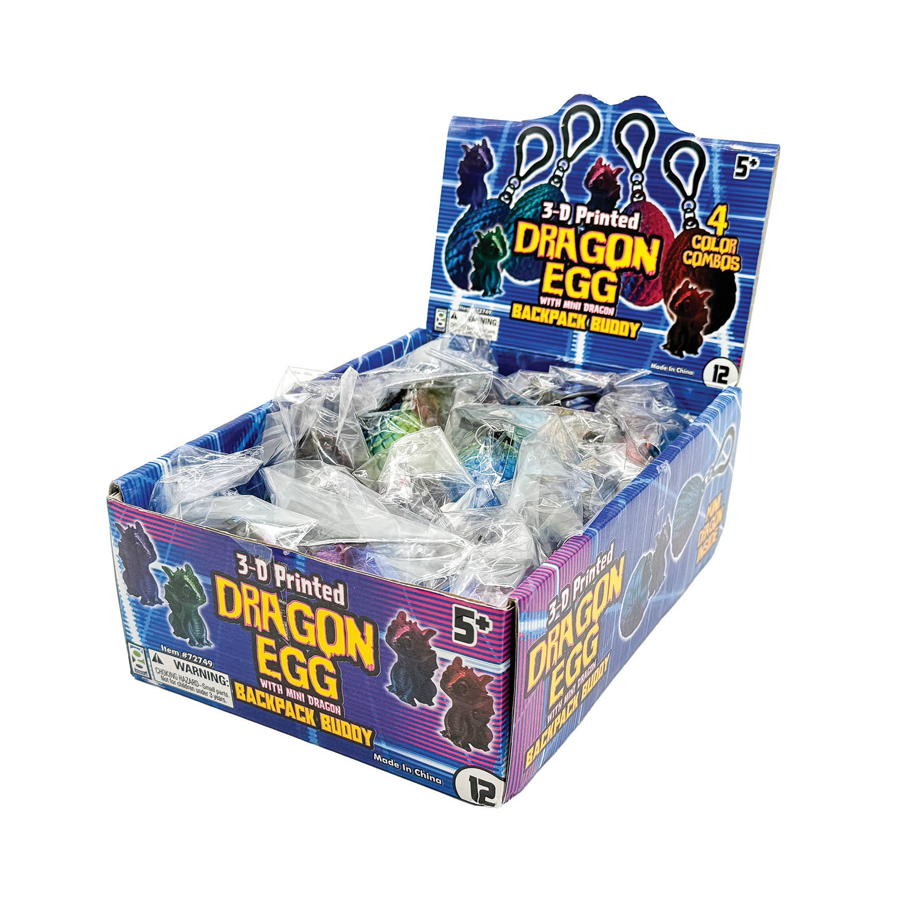 Geddes - Wholesale Keychain - Kids - 3D PRINTED DRAGON EGG W/ MINI DRAGON KEYCHAIN   12/DSP11