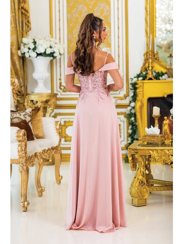 Dancing Queen Dress - Wholesale Gown - Women's - Off-Shoulder Prom Dress with Beaded Bodice5