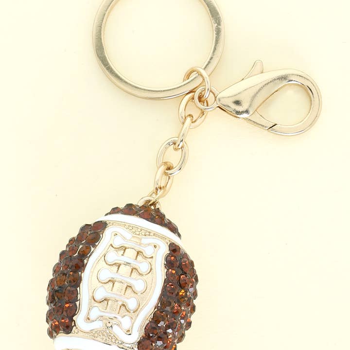Game Day Beaded Sequin Football Keychain Game Day Beaded Sequin Football Keychain