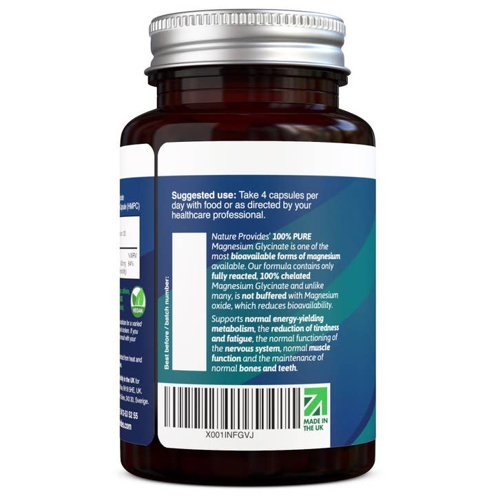 Nature Provides - Wholesale Oral Supplement/Vitamin - Magnesium Glycinate (Bisglycinate) - 120 vegan capsules1