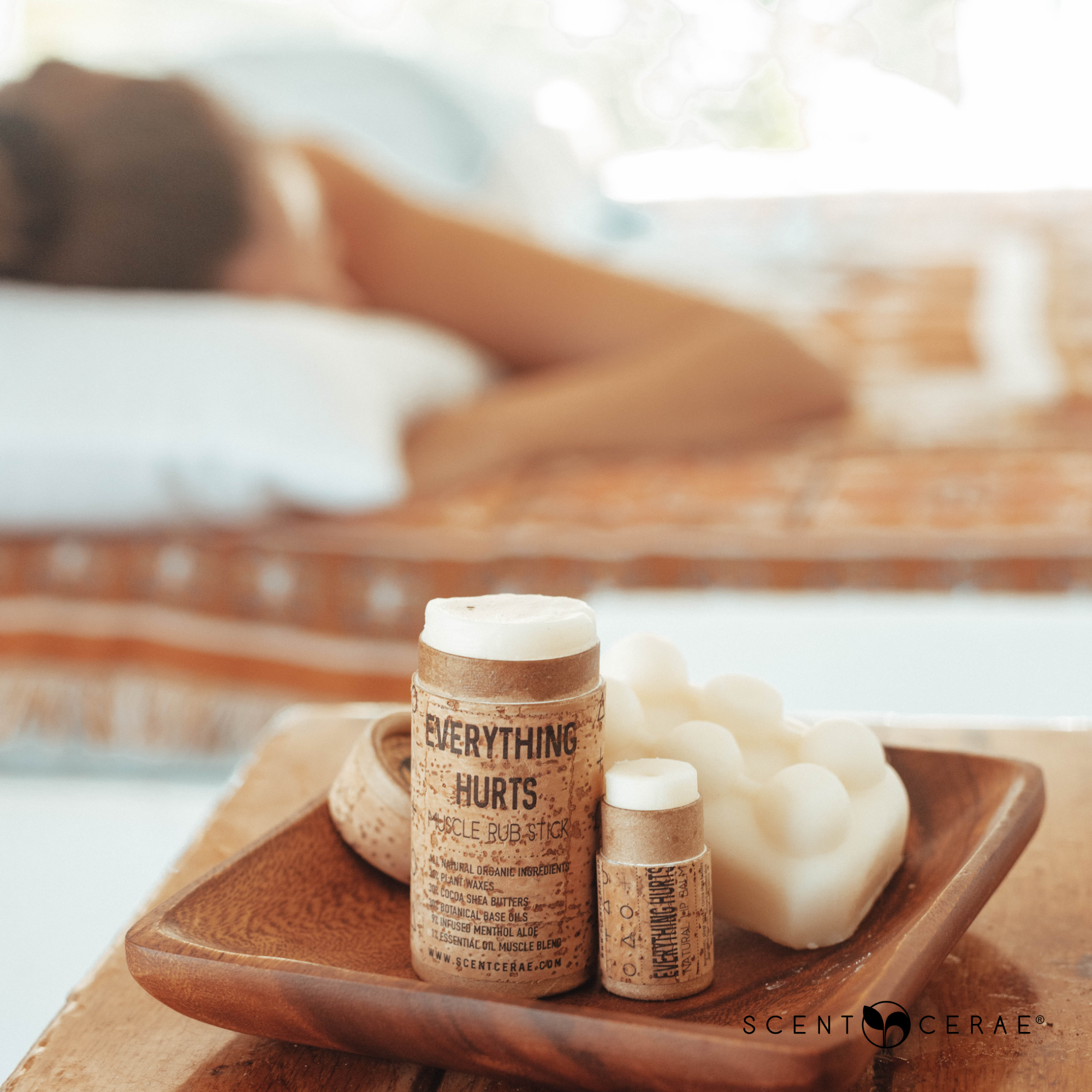 Scentcerae - Vente Lotions/crèmes de massage/gels musculaires - BAUME MUSCULAIRE TOUT FAIT MAL TAILLE RÉGULIÈRE 2 oz push up2