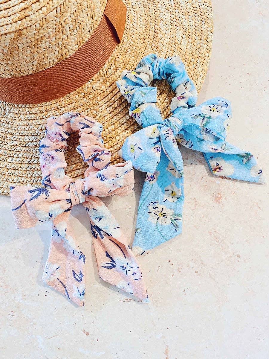 Angels Whisper Accessories - Wholesale Scrunchie - Women’s - Horea Floral Print Bow Scrunchie3