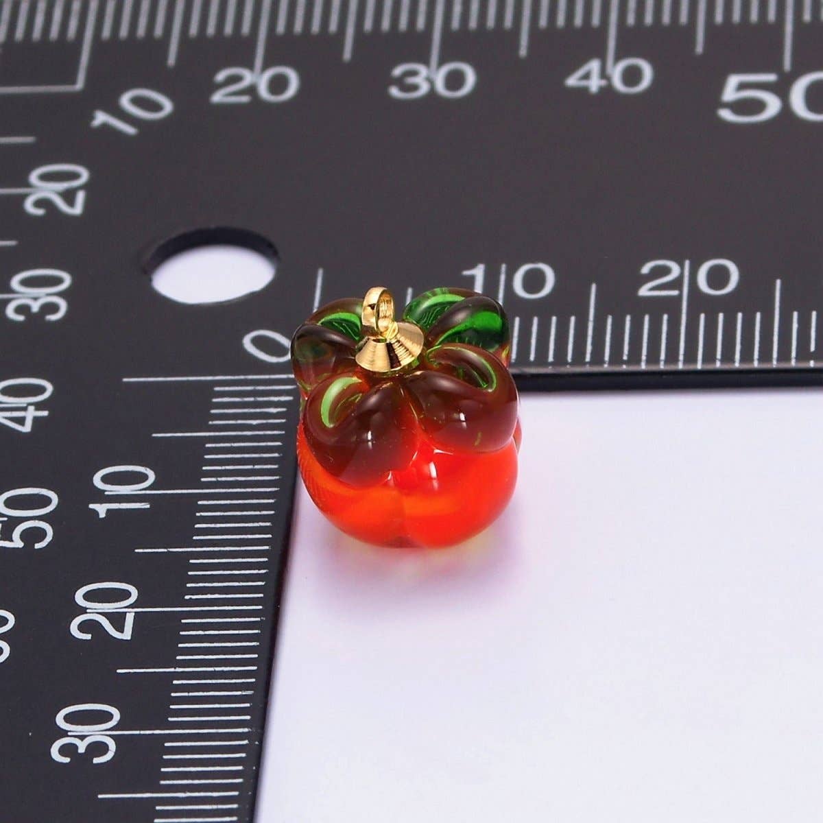 Aim Eternal - Wholesale Individual Charm/Pendant - Mini Red Tomato Fruit Vegetable Foodie Inspired Glass Charm | W-1991