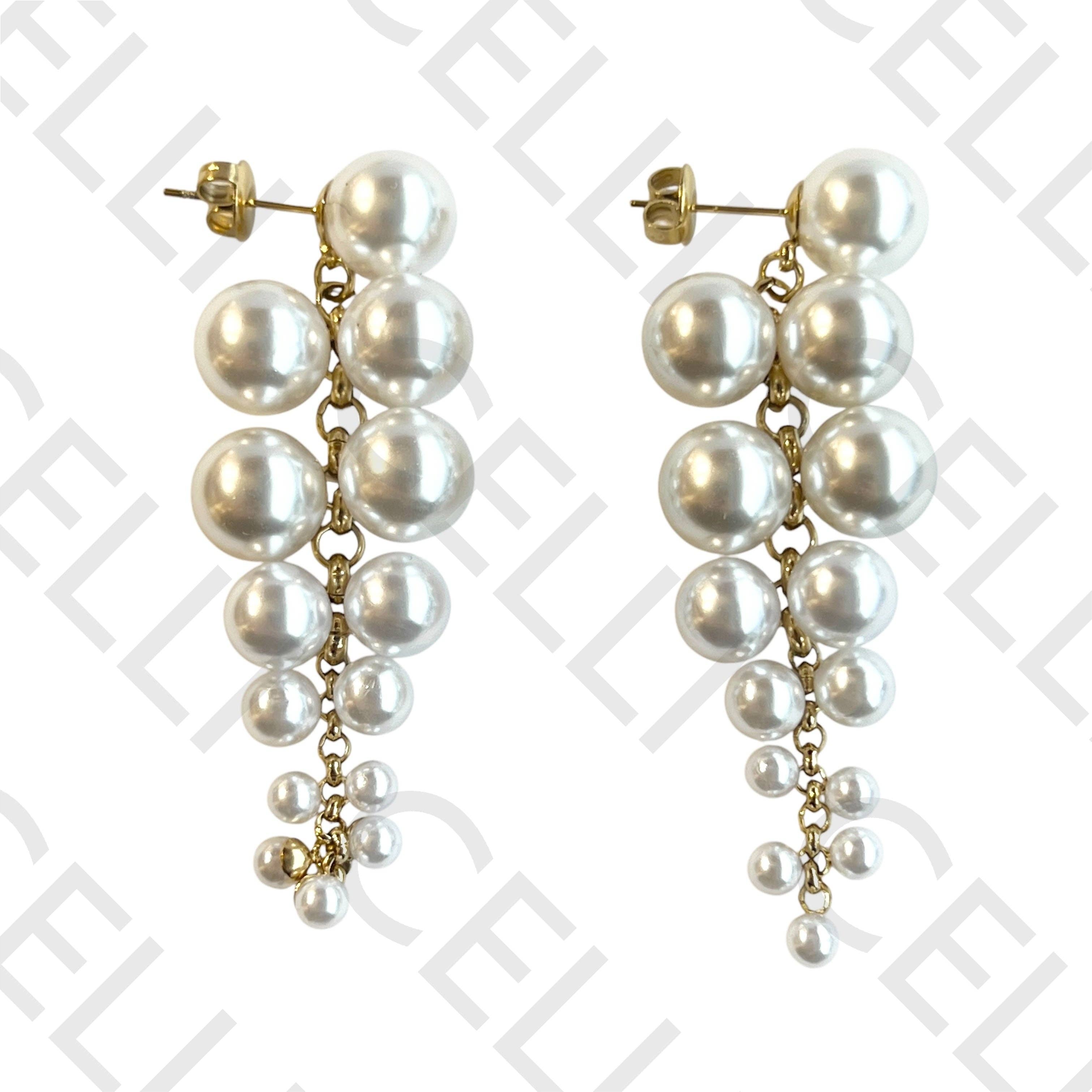 Celli Biju - Wholesale Stud/Post Earrings - Steel earring - pearls0