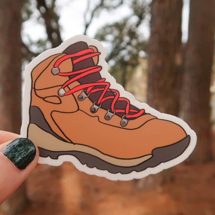 Hiking Boot Vinyl Sticker for Travelers or Outdoor Explorers for wholesale by Market on Mars