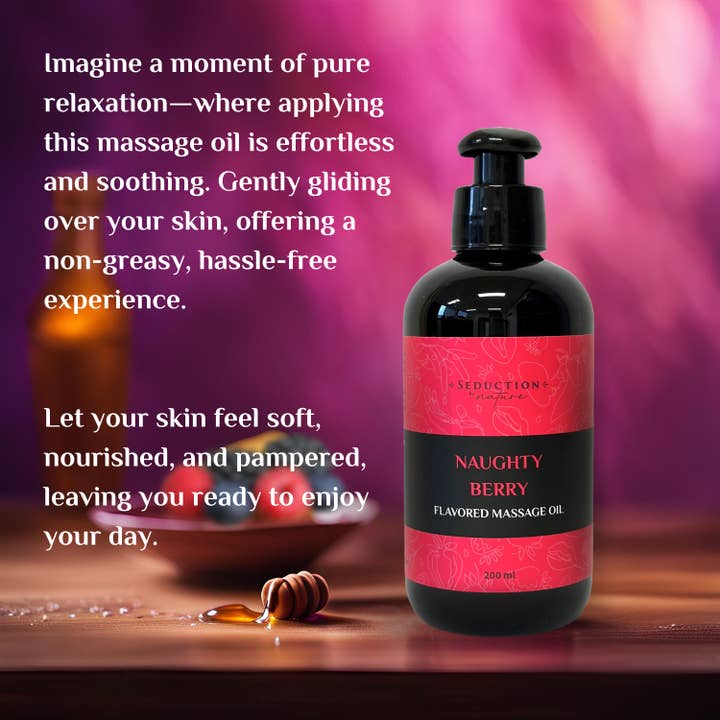 Seduction by Nature - Wholesale Massage Oil/Gel - Naughty Berry - Kissable Massage Oil9