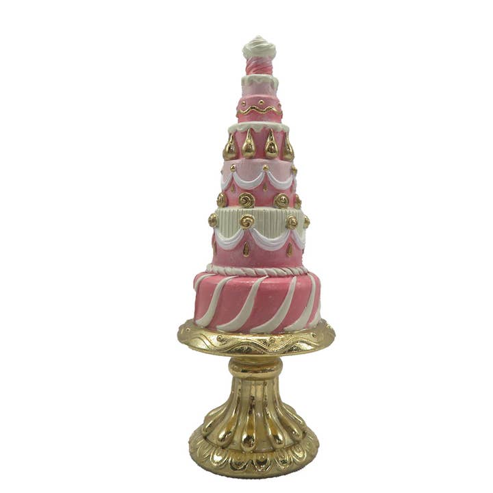 Clayre & Eef - Wholesale Decorative Figurine - 6PR4220 Decorative Figurine Cake Ø 8x 21 cm Pink Plastic