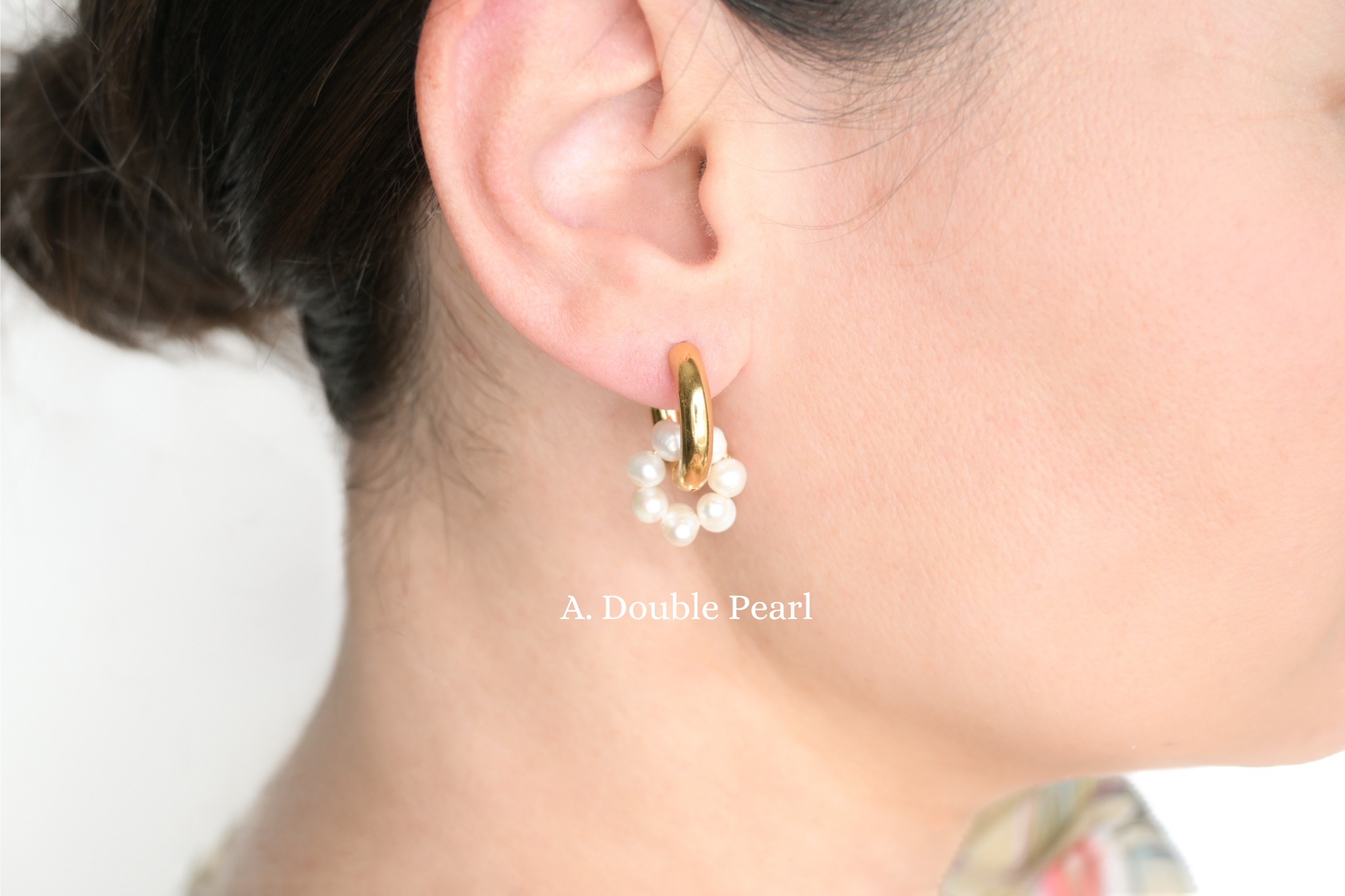 Blueyejewelry - Wholesale Hoop Earrings - Gold Pearl Earrings - 18k Gold Stainless Steel Pearl Hoops0