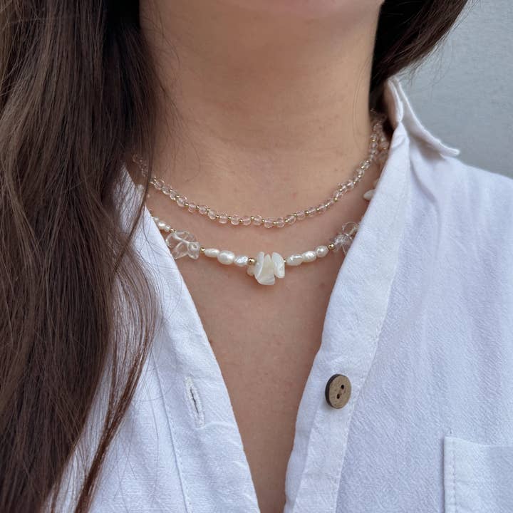 Camilla Limón - Wholesale Beaded/Pearl Necklace - Gemstone Fresh Water Pearl Mother of Pearl Gold Necklace14