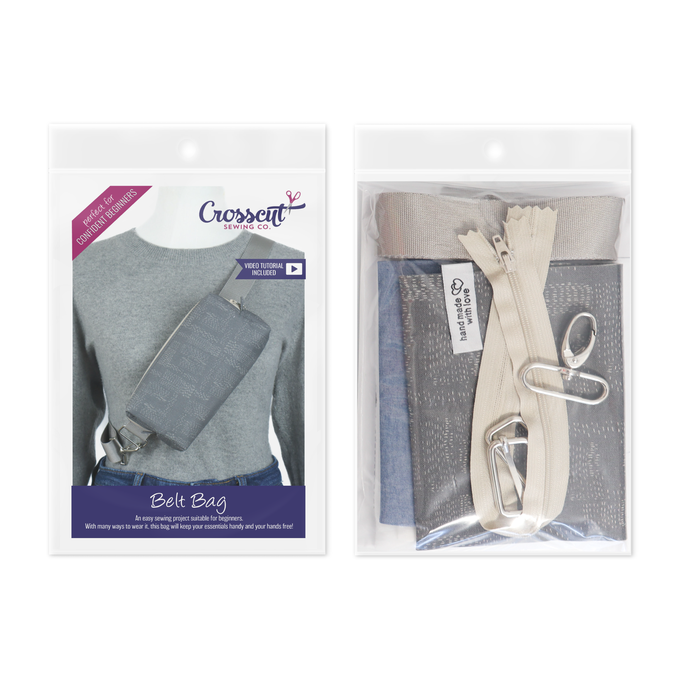 Crosscut Sewing Co. - Wholesale Belt Bag - Women's - Belt Bag Sewing Kit - Supplies, Printed Pattern and Video Tutorial51