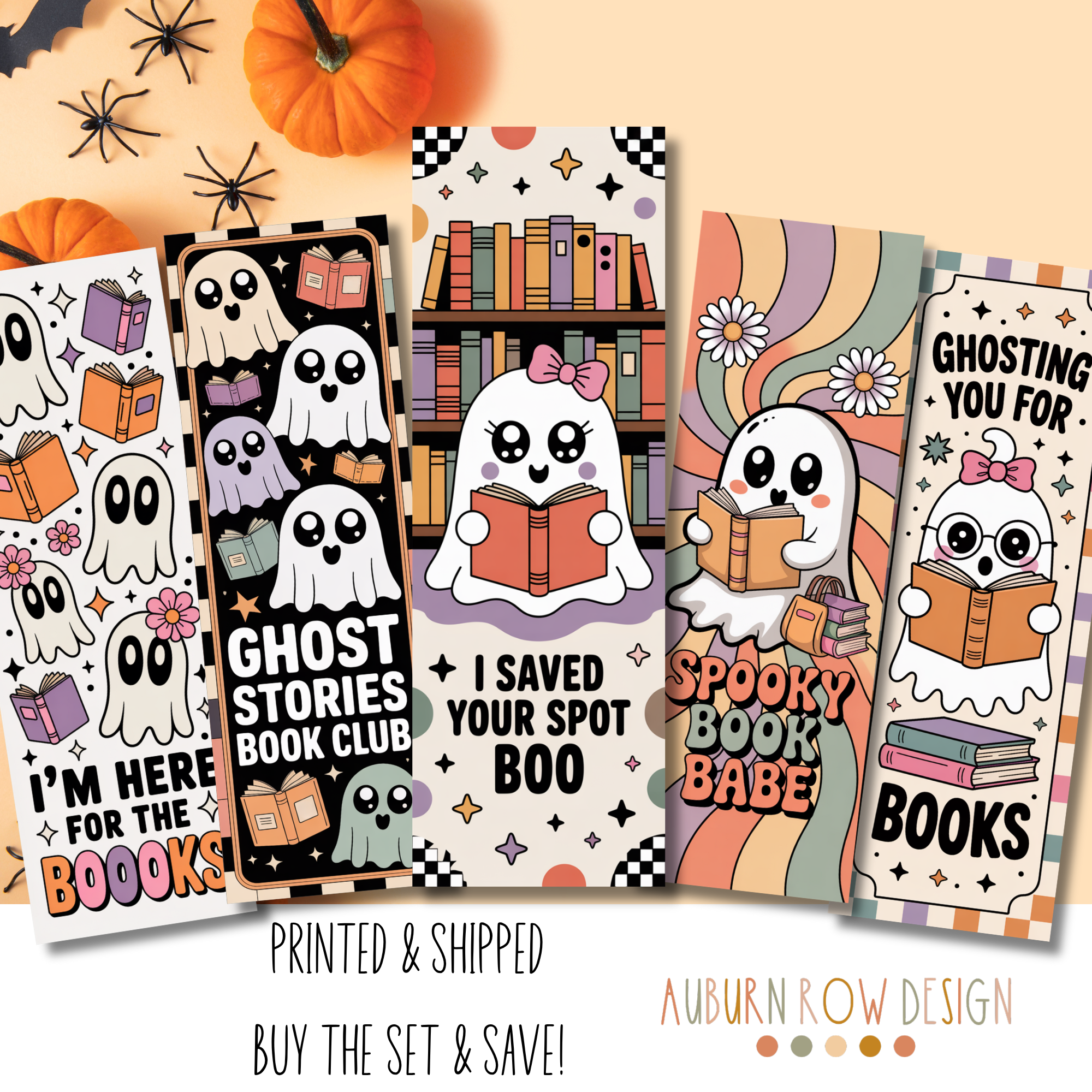 Auburn Row Design - Vente Marque-page - Ensemble de marque-pages d&#x27;Halloween ou individuel1