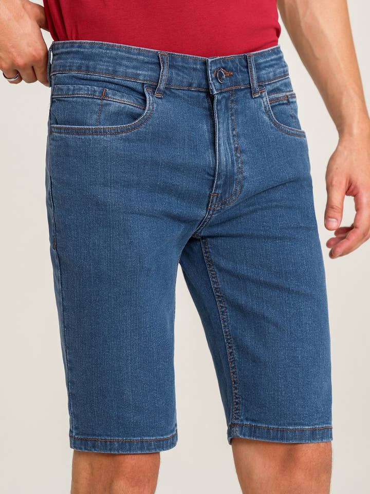 Calções de Ganga Azul Smart Fit por atacado de Brian Oak Limited