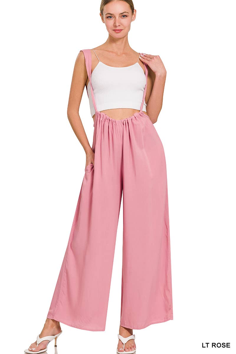 42POPS - Wholesale Jumpsuit - Women's - `.Tie Back Suspender Jumpsuit w/ Pockets23