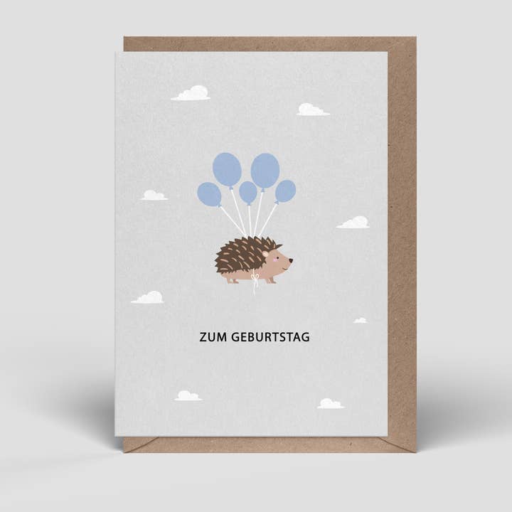 Klappkarte - Geburtstagskarte - Igel - Nr. 255 für den Großhandel von Naturbedacht
