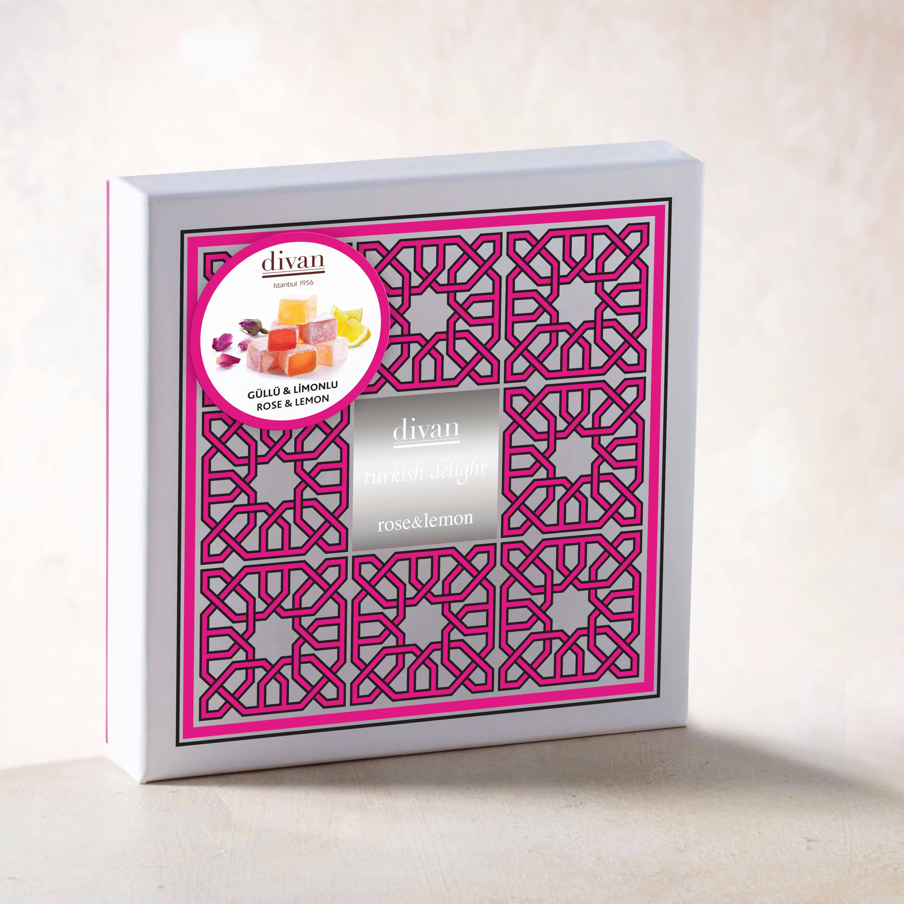 Divan Patisserie Uk – wholesale Chocolate box – Divan Turkish Delight Rose&Lemon Selcuk Collection 250 gr2