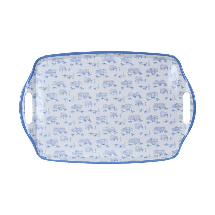 Blue Horse Racing Icons Melamine Tray for wholesale by Barrel Down South