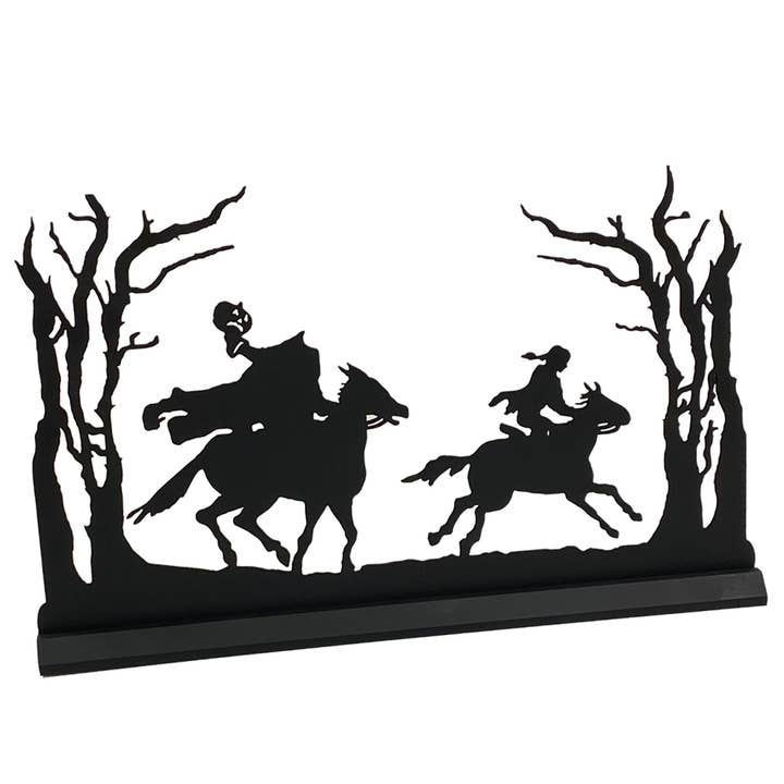 Madison Bay Co. - Historical Home Decor Reproductions - Wholesale Decorative Tabletop Object - Headless Horseman Scene Wood Silhouette Halloween Decor