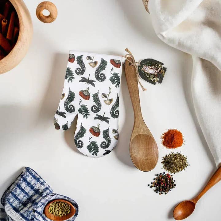 Young's - Wholesale Oven Mitt/Pot Holder - Fabric Oven Mitt & Wood Spoon Gift Set(SKU#: 14533)