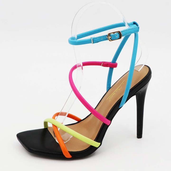 Anne Michelle NEO-05 Crisscross Ankle Strap Heeled Sandals-12 Pairs Pack-17.55/Pair for wholesale by Mars Sky Shoes Wholesale