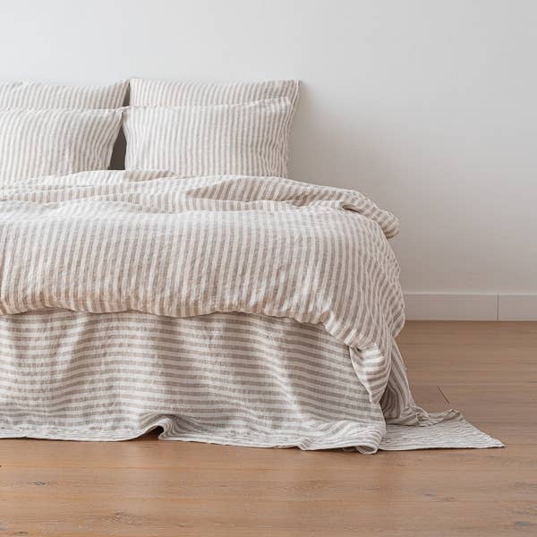 LinenMe - Wholesale Duvet Cover - Linen Duvet Natural Ticking Stripe