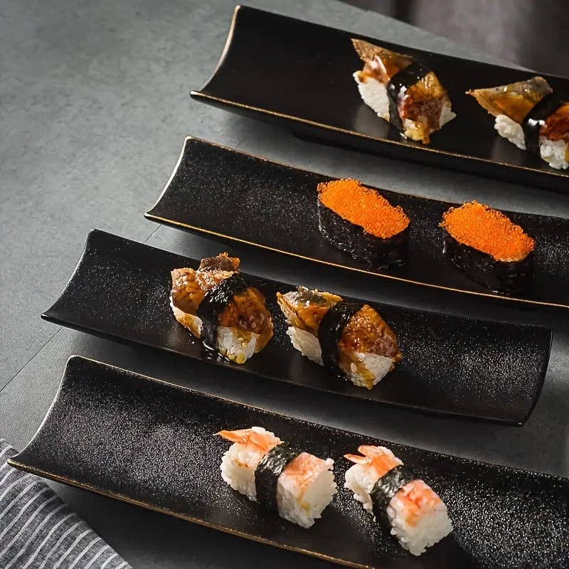 Huis Van Merken - Wholesale Dinner Plate - 2PCS Japanese Sushi Platters – Rectangular Ceramic Plates for Sushi & BBQ0