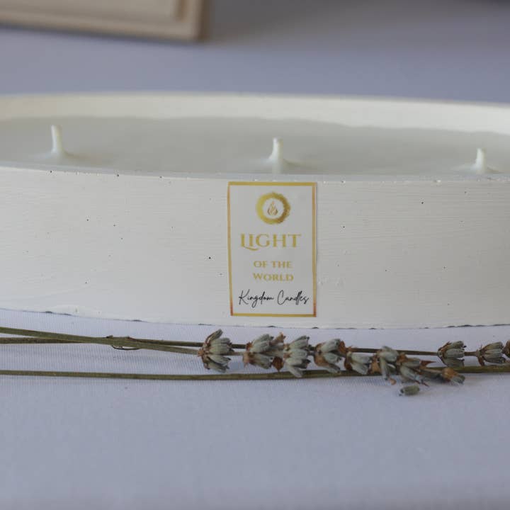 Light of the World Candle Studio - Vente Bougie en bocal - Bougie Eucalyptus, Vanille, Lavande | Marcher sur l'eau |1