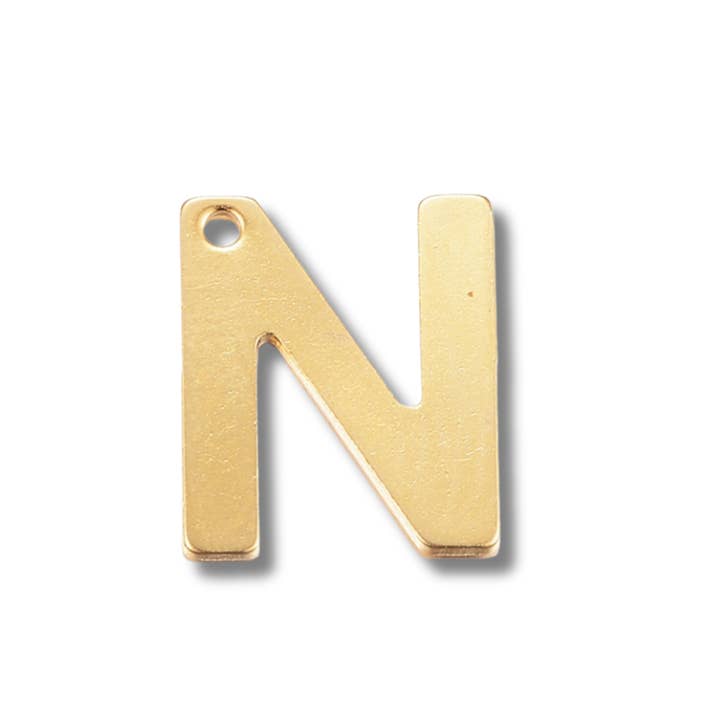 Love, Paige Designs - Wholesale Individual Charm/Pendant - Stainless Steel Gold Initial Letter Charm Set14
