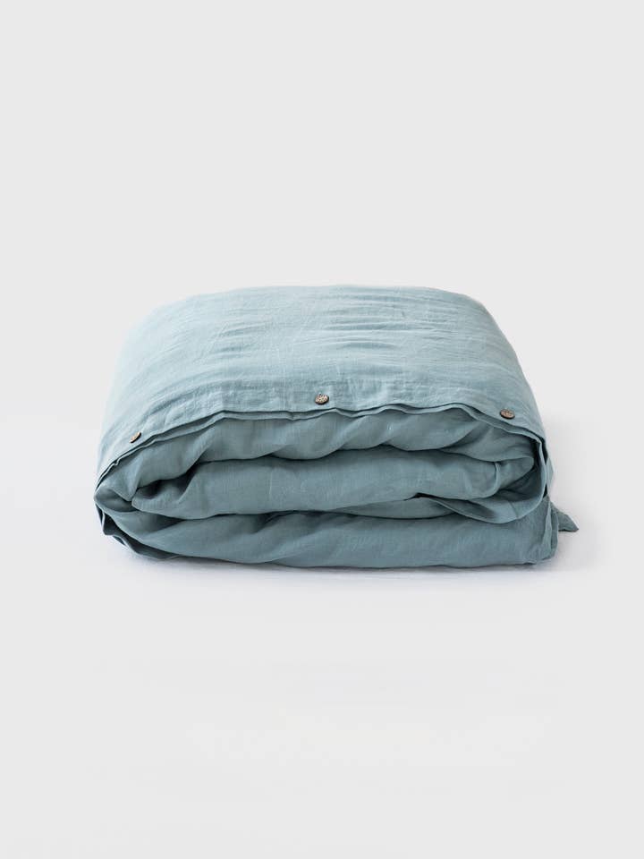Dusty Blue Duvet cover for wholesale by MagicLinen (We handle U.S. import procedures for you)