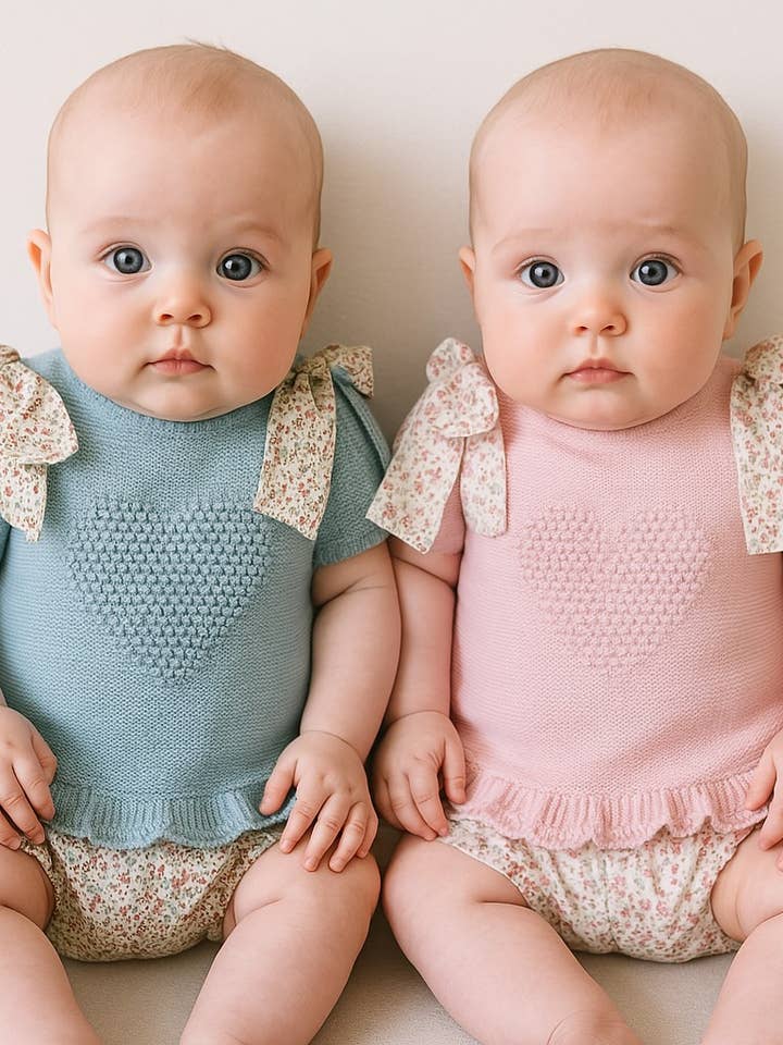 Cotton Socks – Engroshandel Tøjsæt - Baby – Ref: 820 sæt med 2 dele, hjerte-tema2