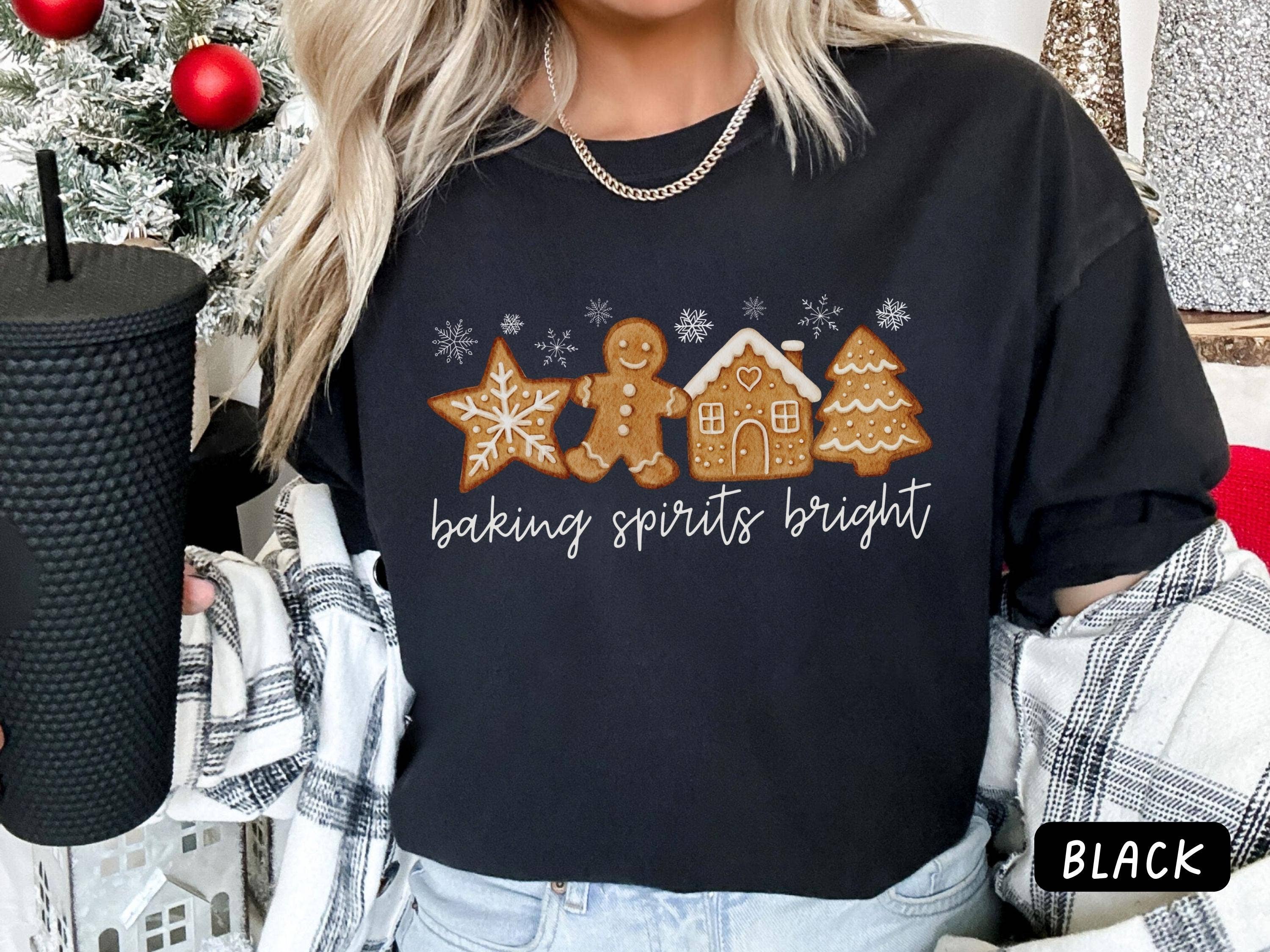 Glaime – T-shirt gráfica - Mulher por atacado – Camisola de Natal Comfort Colors Gingerbread Cookie, Pastelaria0