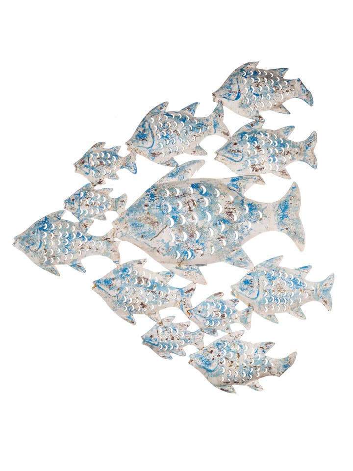 Shoal Of Whitish Iron Fish for wholesale by Shoeless Joe Ltd