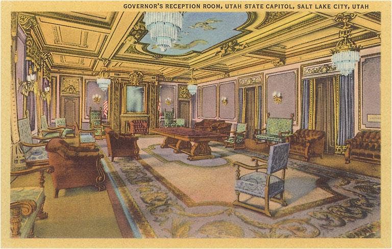 Found Image Press - Vendita all'ingrosso Set di cartoleria/cancelleria - Biglietto di Auguri UT-169 Sala di Ricevimento del Governatore, Salt Lake City0