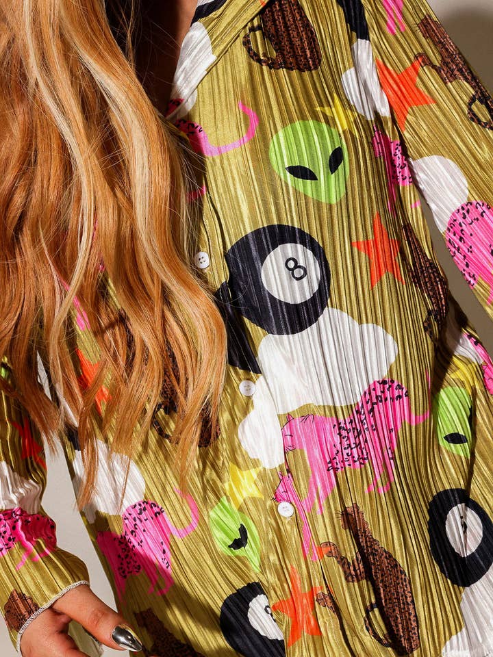 Burnt Toast - Wholesale Pants – Women's - We Come in Peace Alien Plissé Set **RESTOCKED**8